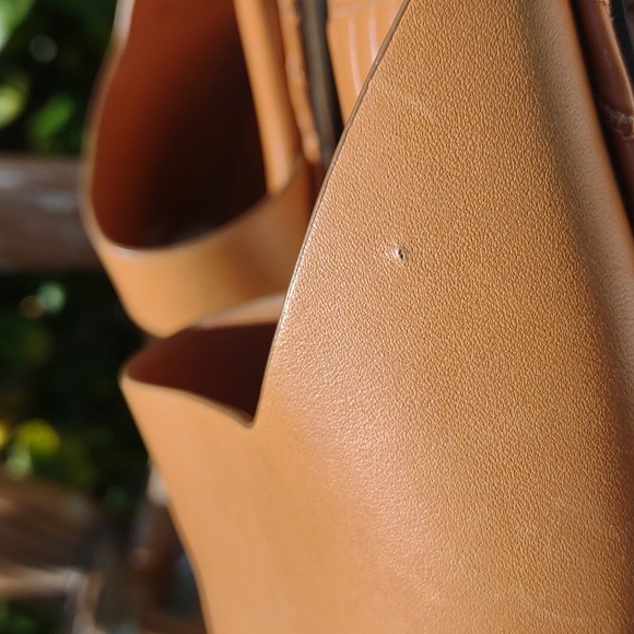 SARTO Leather Slide Sandal Low Chunky Heel 8 - Picture 12 of 12